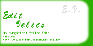edit velics business card